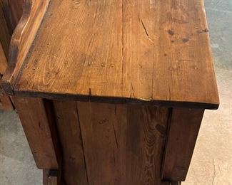 2pc Rustic Mexico Wood Nightstands PAIR 28.25 x 25 x 20in HxWxD