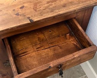 2pc Rustic Mexico Wood Nightstands PAIR 28.25 x 25 x 20in HxWxD