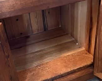 2pc Rustic Mexico Wood Nightstands PAIR 28.25 x 25 x 20in HxWxD