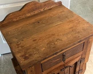 2pc Rustic Mexico Wood Nightstands PAIR 28.25 x 25 x 20in HxWxD