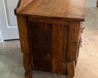 2pc Rustic Mexico Wood Nightstands PAIR 28.25 x 25 x 20in HxWxD