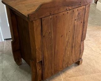 2pc Rustic Mexico Wood Nightstands PAIR 28.25 x 25 x 20in HxWxD