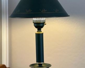 #2Vintage Metal Toleware Lamp 26in H x 16in diameter