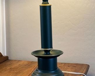 #2Vintage Metal Toleware Lamp 26in H x 16in diameter
