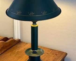 #2Vintage Metal Toleware Lamp 26in H x 16in diameter