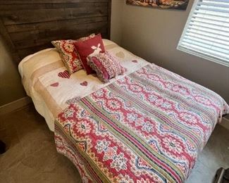 Queen Crown Mark Rustic Panel Wood Bed w/ Revive mattress Frame: 57.5 x 64 x 83.5in<BR>Mattress: 60 x80in