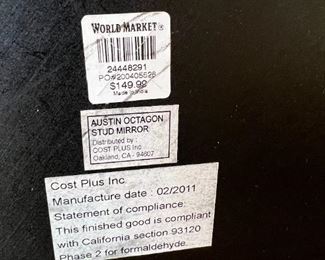 Austin Octagon Stud Mirror 36 x 36 x 1 in HxWxD