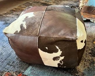 Cowhide Ottoman Square 24 x 24 x 16in HxWxD