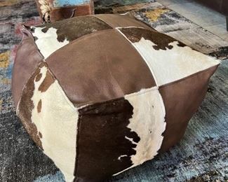 Cowhide Ottoman Square 24 x 24 x 16in HxWxD