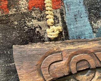 Rustic Mesquite Branch Cowgirl Carving Decor Sign 14.5 x 48x 5in HxWxD