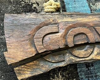 Rustic Mesquite Branch Cowgirl Carving Decor Sign 14.5 x 48x 5in HxWxD