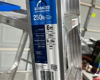 Werner 6ft Aluminum Ladder Advanced Performance 250 pound 6 foot ladder 74 x 16in