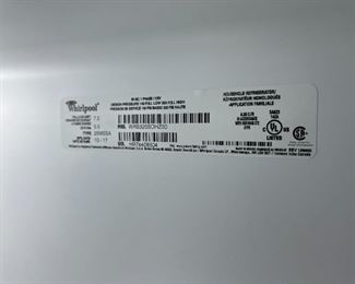 Whirlpool 36in Side-by-Side Refrigerator 25 cu. ft WRS325SDHZ00 69.75 x 35.75 x 74in HxWxD