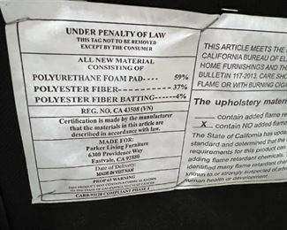 Parker House contemporary Recliner Chair 41.5 x 32 x 36in HxWxD