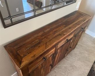 Rustic Reclaimed Wood Slender Console Cabinet 39.75 x 60 x 13in HxWxD