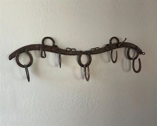 Rustic Horseshoe Coat/Hat Rack 15x 44x 5in HxWxD