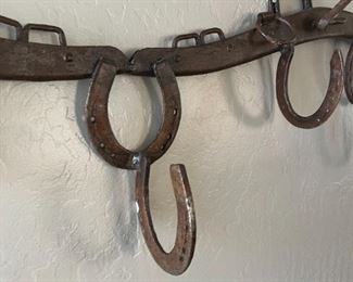 Rustic Horseshoe Coat/Hat Rack 15x 44x 5in HxWxD