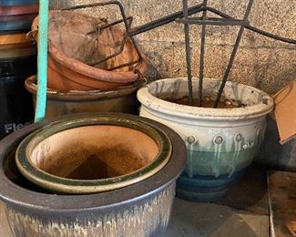 Large pottery planters