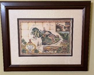 Framed Polynesian map