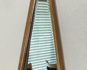 Gold Triangle Mirror & Shelf Wood 41 x 12 x 6in HxWxD