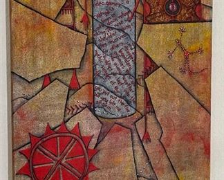 Southwest Wine Bottle Art Canvas Print 40.5 x 24.5in