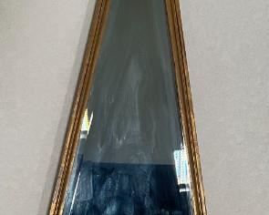 Gold Triangle Mirror & Shelf Wood 41 x 12 x 6in HxWxD
