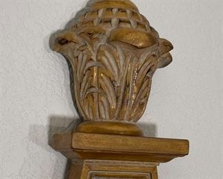 Gold Triangle Mirror & Shelf Wood 41 x 12 x 6in HxWxD