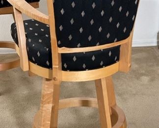 2pc DINAIRE Natural Maple Swivel Barstools Counter Height Chairs PAIR 41 x 23 x 24in<BR>Seat Height: 25.5in HxWxD