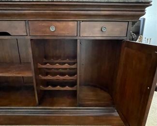 4pc Marble Top Wine Bar & 3 Stools/ Chairs Bar: 42.5 x 68 x 20.25<BR>Barstools: 46 x 25 x22in <BR> Seat: 30 inches HxWxD