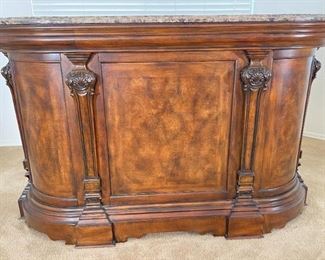 4pc Marble Top Wine Bar & 3 Stools/ Chairs Bar: 42.5 x 68 x 20.25<BR>Barstools: 46 x 25 x22in <BR> Seat: 30 inches HxWxD