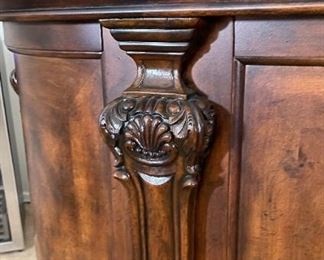 4pc Marble Top Wine Bar & 3 Stools/ Chairs Bar: 42.5 x 68 x 20.25<BR>Barstools: 46 x 25 x22in <BR> Seat: 30 inches HxWxD