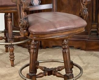 4pc Marble Top Wine Bar & 3 Stools/ Chairs Bar: 42.5 x 68 x 20.25<BR>Barstools: 46 x 25 x22in <BR> Seat: 30 inches HxWxD