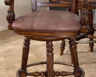 4pc Marble Top Wine Bar & 3 Stools/ Chairs Bar: 42.5 x 68 x 20.25<BR>Barstools: 46 x 25 x22in <BR> Seat: 30 inches HxWxD