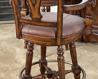 4pc Marble Top Wine Bar & 3 Stools/ Chairs Bar: 42.5 x 68 x 20.25<BR>Barstools: 46 x 25 x22in <BR> Seat: 30 inches HxWxD