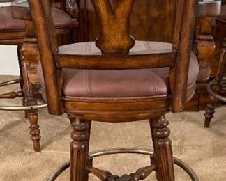 4pc Marble Top Wine Bar & 3 Stools/ Chairs Bar: 42.5 x 68 x 20.25<BR>Barstools: 46 x 25 x22in <BR> Seat: 30 inches HxWxD