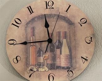 Wine Bottle wall clock 13 inches diameter