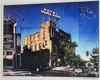 Signed Print Hotel Monte Vista Frame: 17.25 x 21.25in