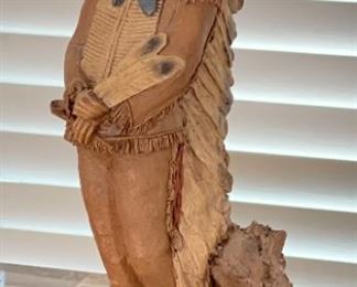 Resin Indian Chief Statue 12.5 x 7 x 6.5in