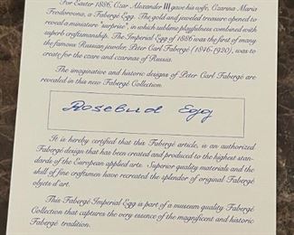 Faberge Imperial Egg Rosebud Egg Authentic Egg: 3 x 2.25in