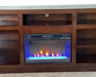 Legends Furniture AV Cabinet with Dimplex Electric Fireplace 36 x 65 x 16in HxWxD