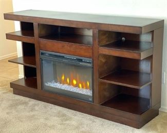 Legends Furniture AV Cabinet with Dimplex Electric Fireplace 36 x 65 x 16in HxWxD