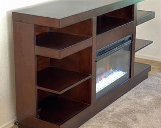Legends Furniture AV Cabinet with Dimplex Electric Fireplace 36 x 65 x 16in HxWxD