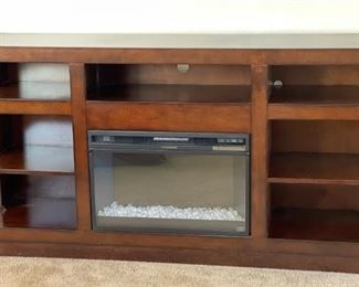 Legends Furniture AV Cabinet with Dimplex Electric Fireplace 36 x 65 x 16in HxWxD