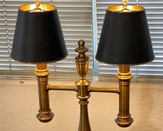 Brass Double Light Table Lamp 27 x 20 x 6in HxWxD