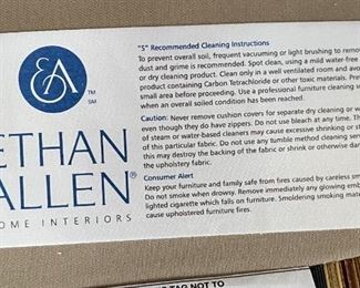 3pc Ethan Allen Lucian Chairs & Ottoman Chair: 38 x 34 x 34in HxWxD