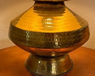 Hammered Brass Lamp 23.5 x 19in diameter
