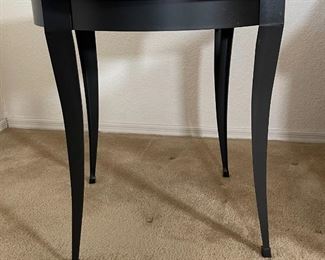 Copper Clad Side Table with Iron Frame. 24.5 x 27 in diameter