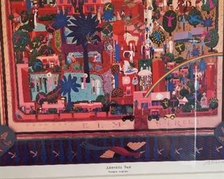 Signed Allan Mardon Arizona Inn Tucson Arizona Framed Signed Print Frame: 34 x 33in Art: 22 x 22in