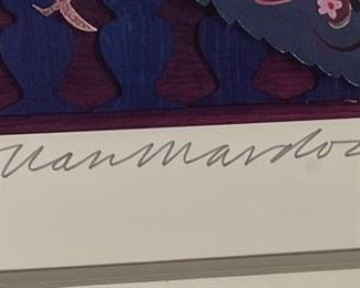 Signed Allan Mardon Arizona Inn Tucson Arizona Framed Signed Print Frame: 34 x 33in Art: 22 x 22in