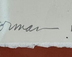 Signed RC Gorman Litho Chela State II R.C. 1980 Lithograph Framed Litho Serigraph Frame: 30 x 36in Art: 22 x 28in